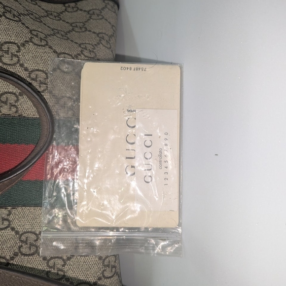 💢 Pristine 💢 Medium Gucci Ophidia Coated Canvas Supreme Stripe w Strap - Picture 8 of 9